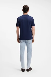 Regular-fit polo shirt cotton-silk jacquard