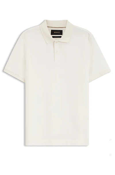 Regular-fit polo shirt cotton-silk jacquard