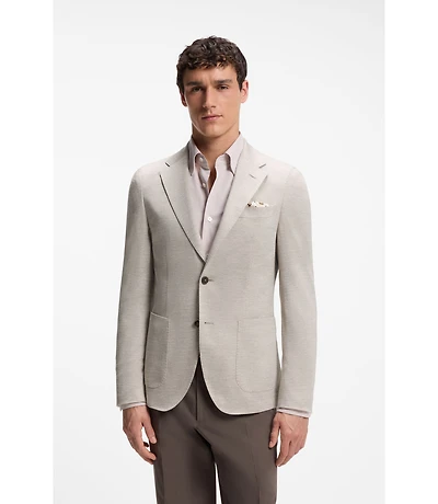Slim-fit blazer virgin wool and cotton
