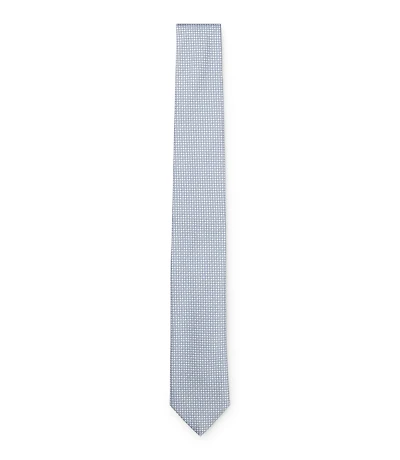 Silk-blend tie with jacquard pattern