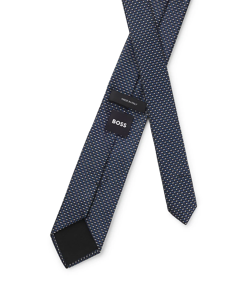 Silk-blend tie with micro pattern