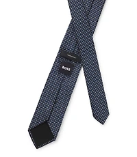Silk-blend tie with micro pattern