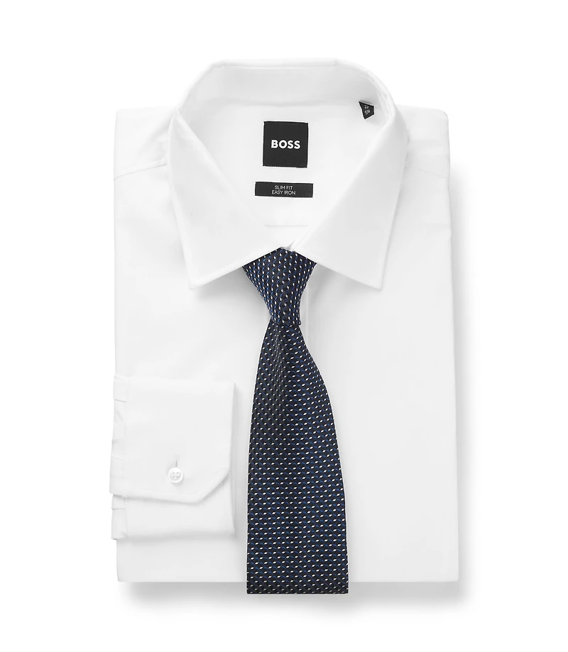 Silk-blend tie with micro pattern