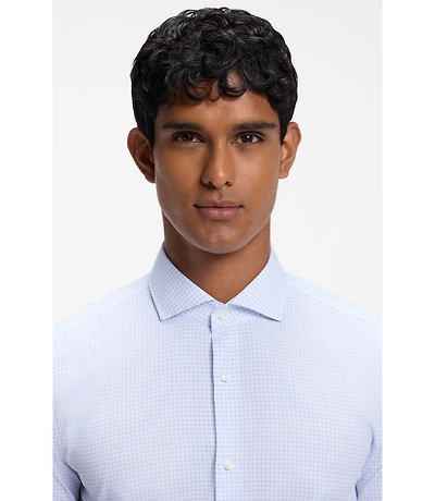 Slim-fit checked shirt performance stretch