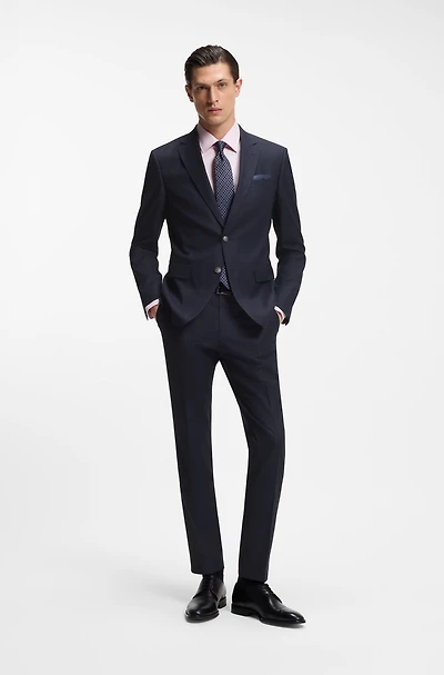 Two-piece slim-fit suit stretch fabric