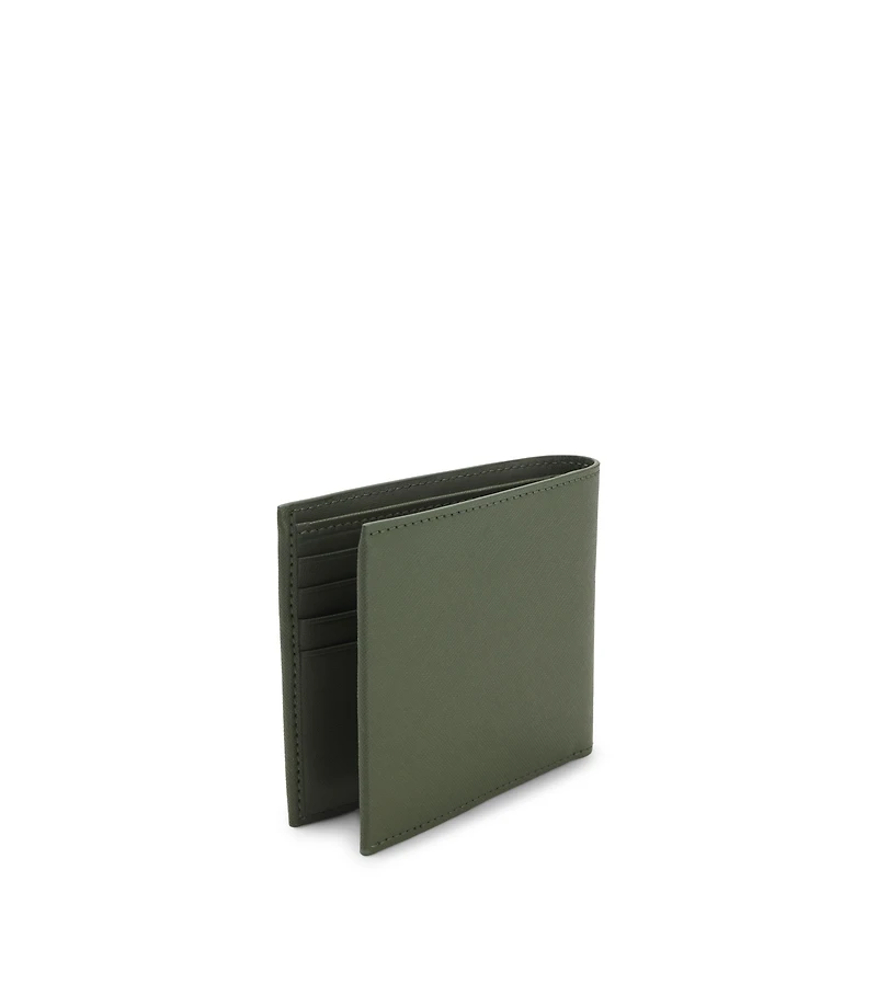 Billfold wallet with silver-tone logo lettering