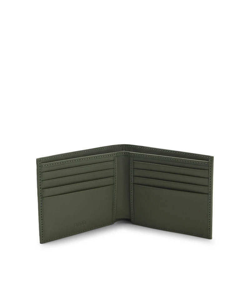 Billfold wallet with silver-tone logo lettering
