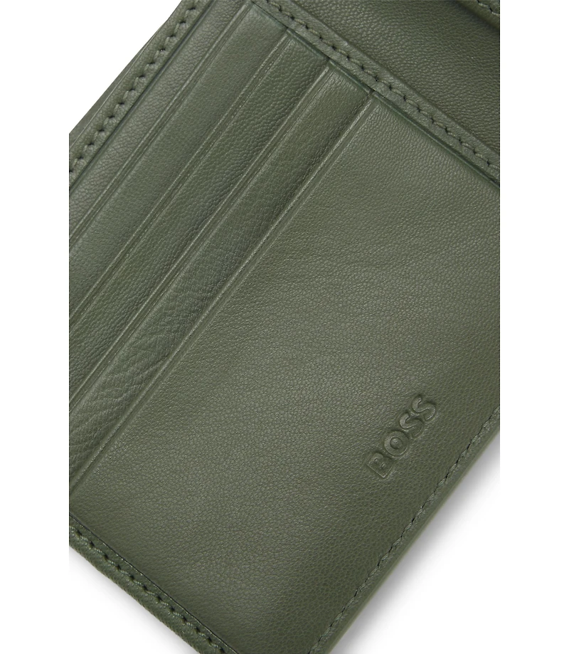 Billfold wallet with silver-tone logo lettering