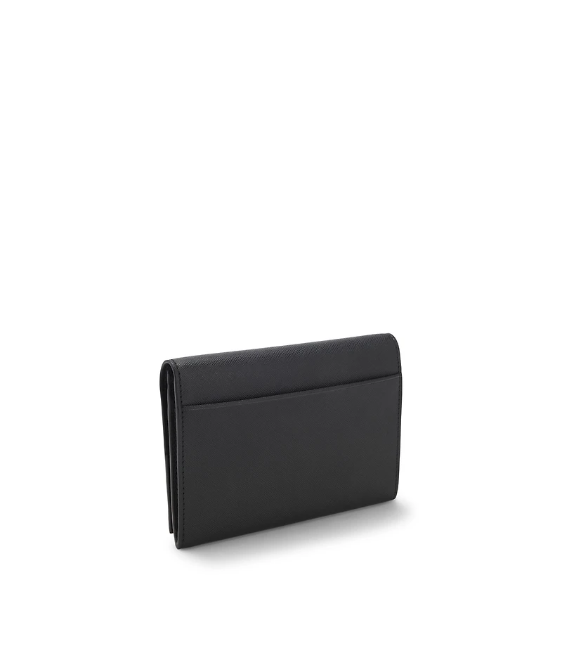 Travel wallet with logo lettering