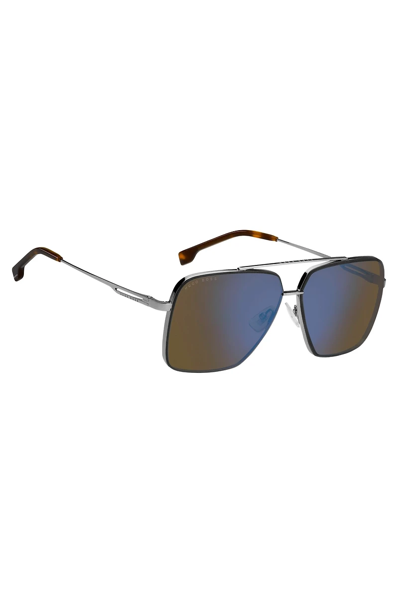 Fork-temple sunglasses with Havana end tips