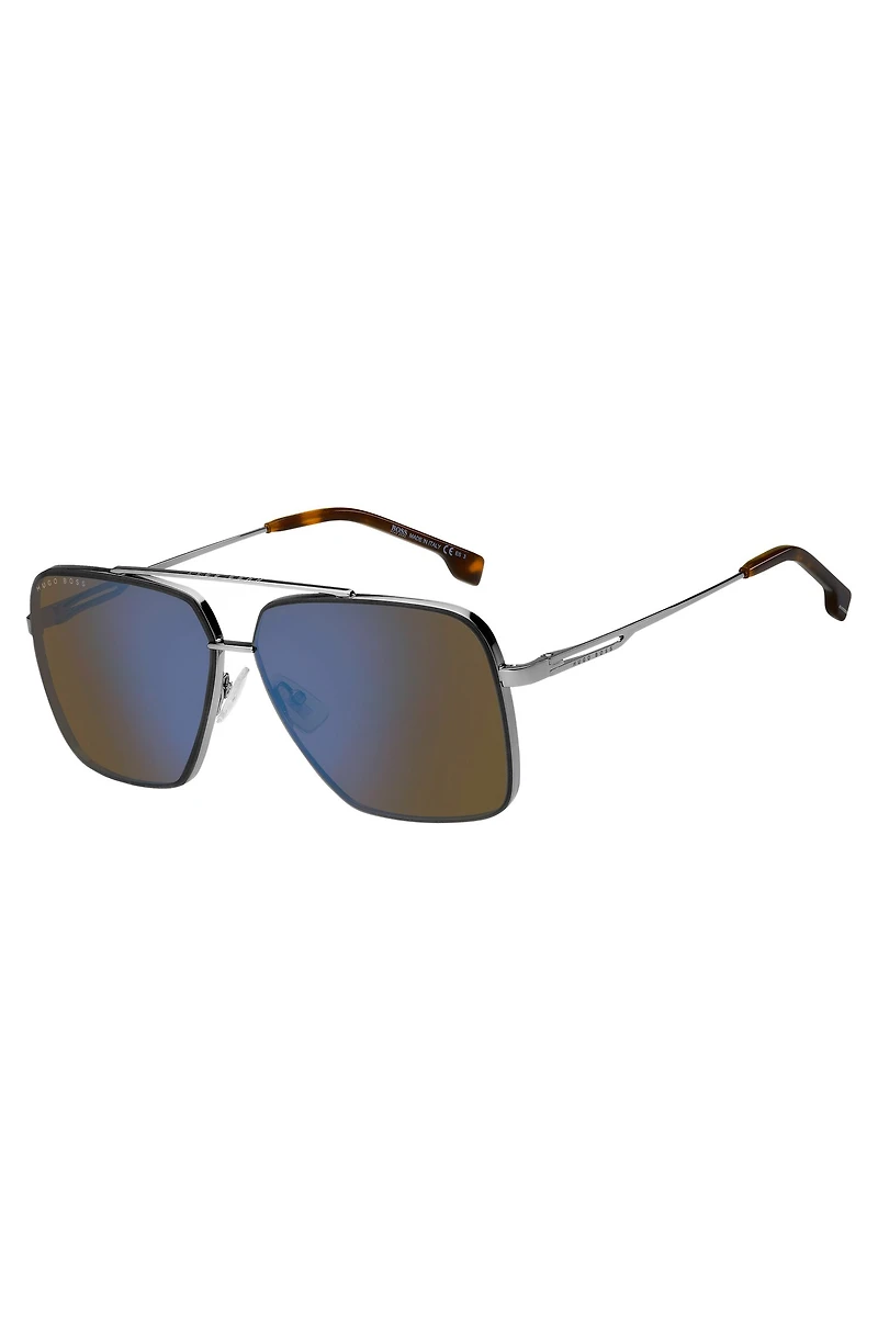 Fork-temple sunglasses with Havana end tips