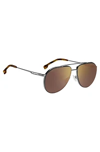 Fork-temple sunglasses with Havana end tips