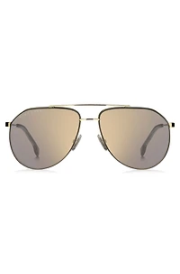 Double-bridge sunglasses with fork temples