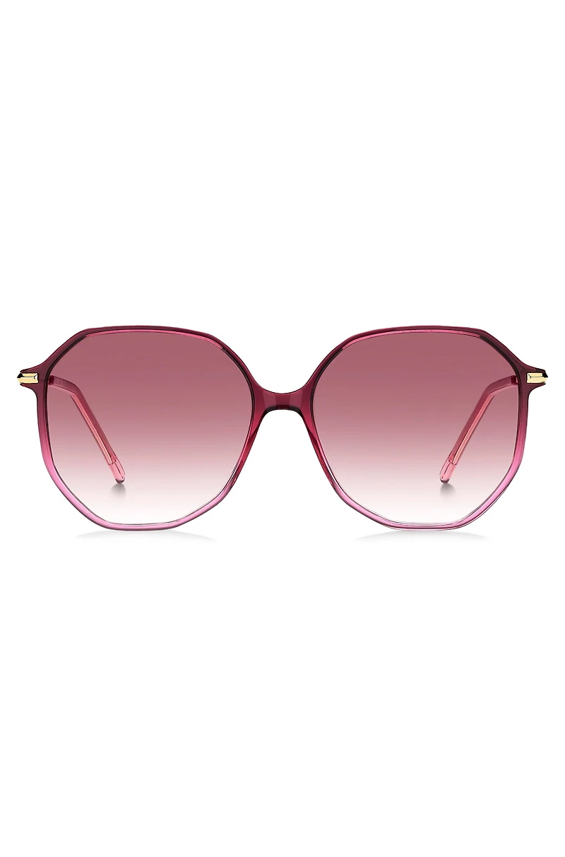 Pink-acetate sunglasses with logo detail