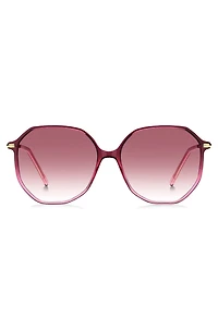 Pink-acetate sunglasses with logo detail