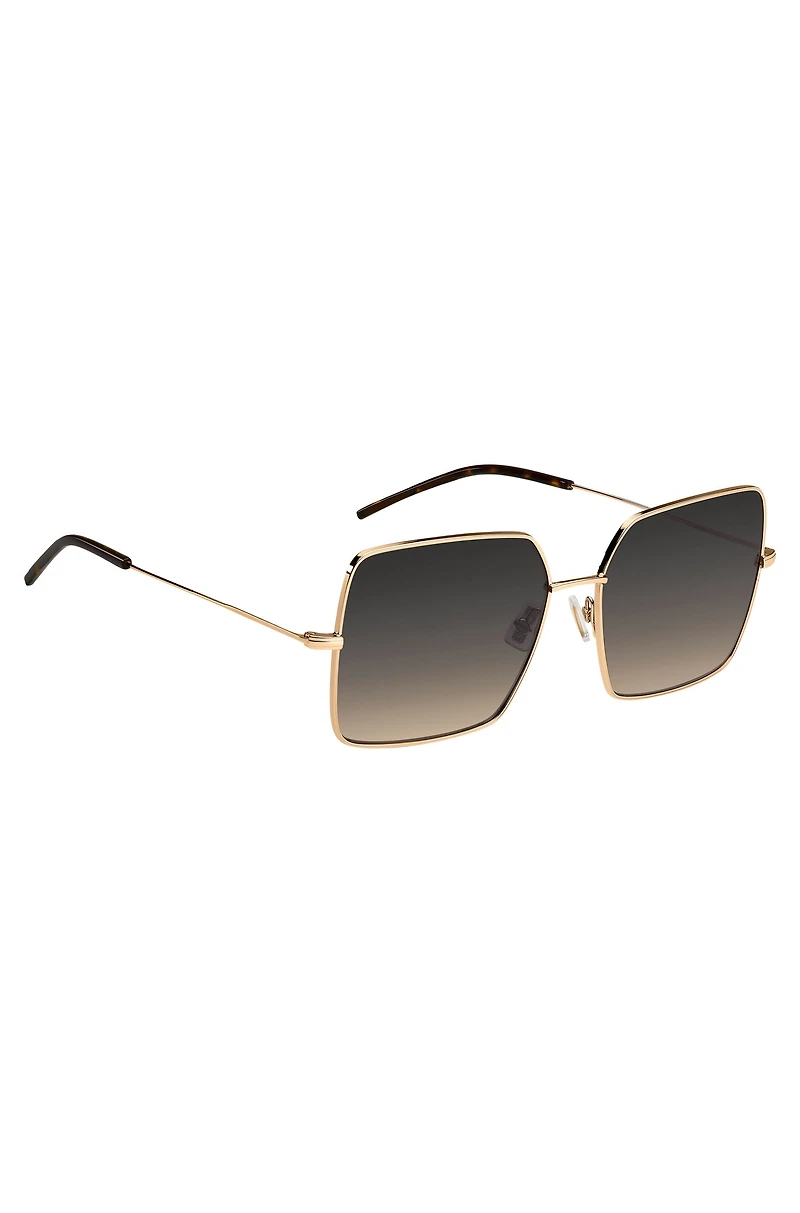 Gold-tone sunglasses with Havana details