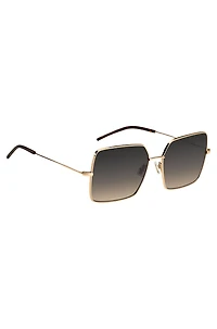 Gold-tone sunglasses with Havana details