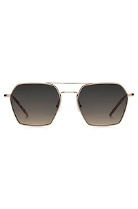 Steel sunglasses with double bridge
