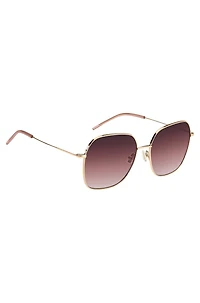 Gold-tone sunglasses with pink details