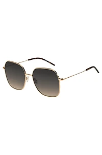 Steel sunglasses with branded temples