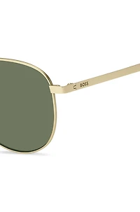 Gold-tone sunglasses with titanium temples