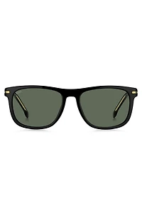 Black-acetate sunglasses with gold-tone hardware