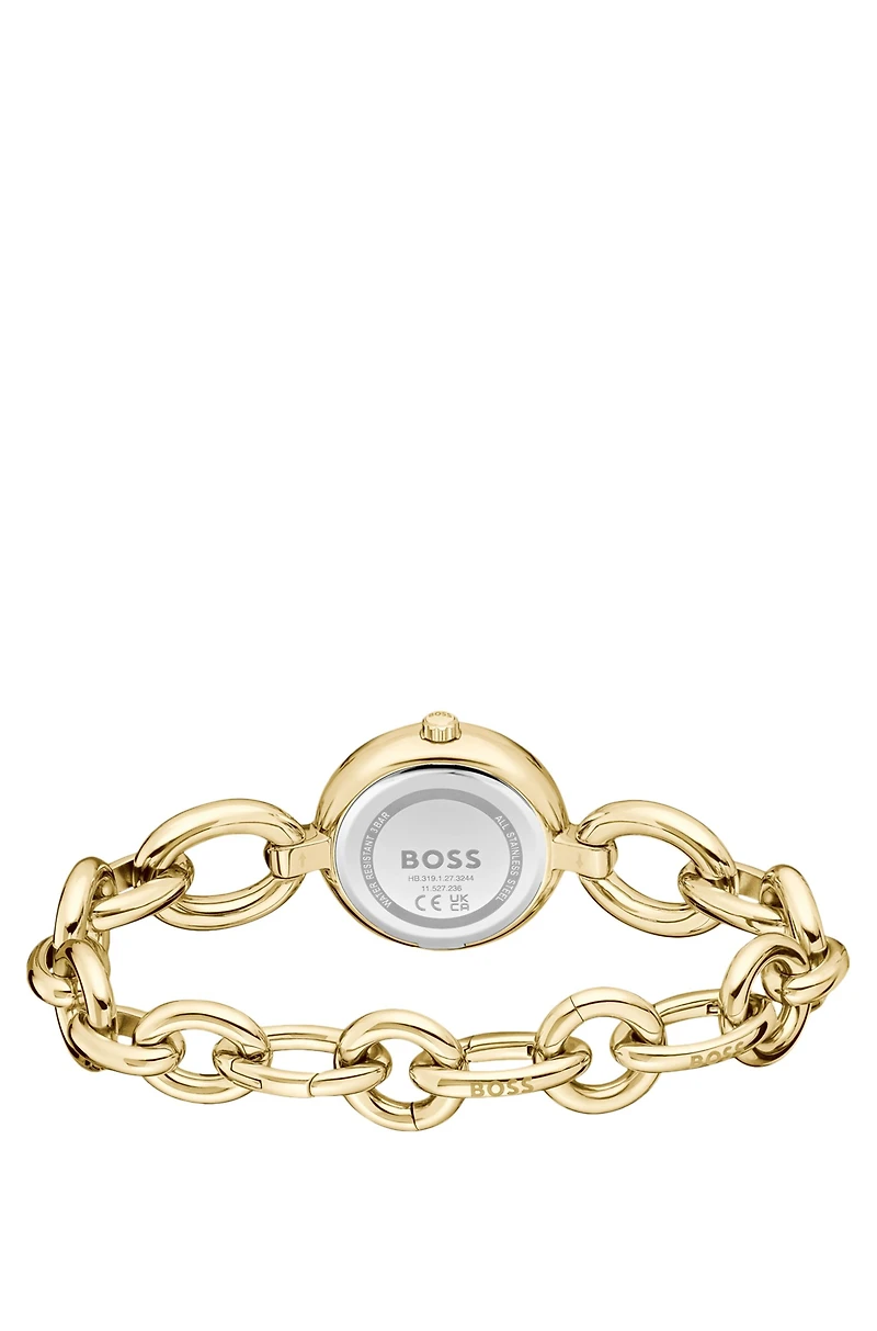 Gold-tone watch with ring bracelet