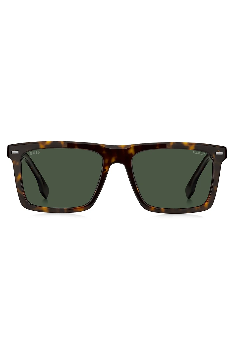 Havana-acetate sunglasses with carbon-fiber temples