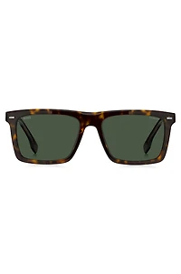 Havana-acetate sunglasses with carbon-fiber temples