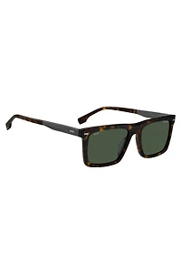 Havana-acetate sunglasses with carbon-fiber temples
