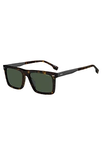 Havana-acetate sunglasses with carbon-fiber temples