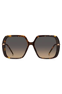 Havana-acetate sunglasses with rose-gold-tone temples