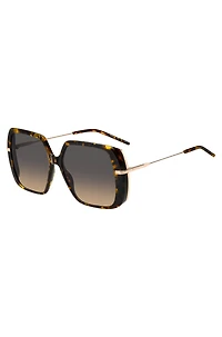 Havana-acetate sunglasses with rose-gold-tone temples