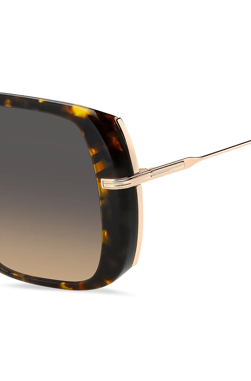 Havana-acetate sunglasses with rose-gold-tone temples