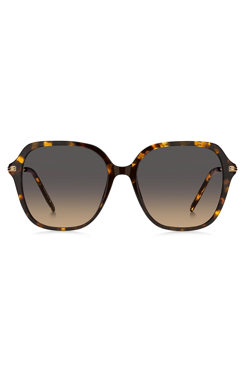 Havana-acetate sunglasses with rose-gold-tone temples
