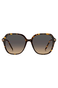 Havana-acetate sunglasses with rose-gold-tone temples