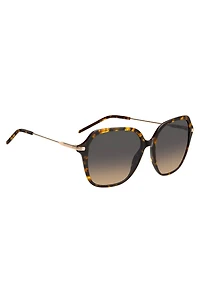 Havana-acetate sunglasses with rose-gold-tone temples