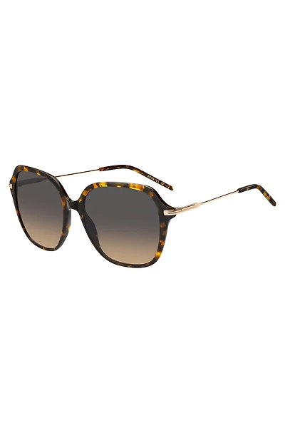 Havana-acetate sunglasses with rose-gold-tone temples