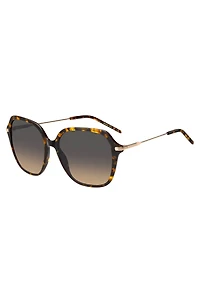 Havana-acetate sunglasses with rose-gold-tone temples
