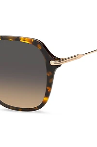 Havana-acetate sunglasses with rose-gold-tone temples