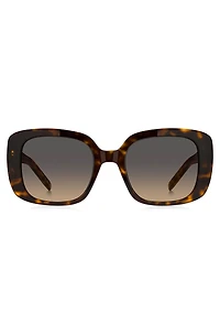 Havana-acetate sunglasses with gold-tone Double B monogram