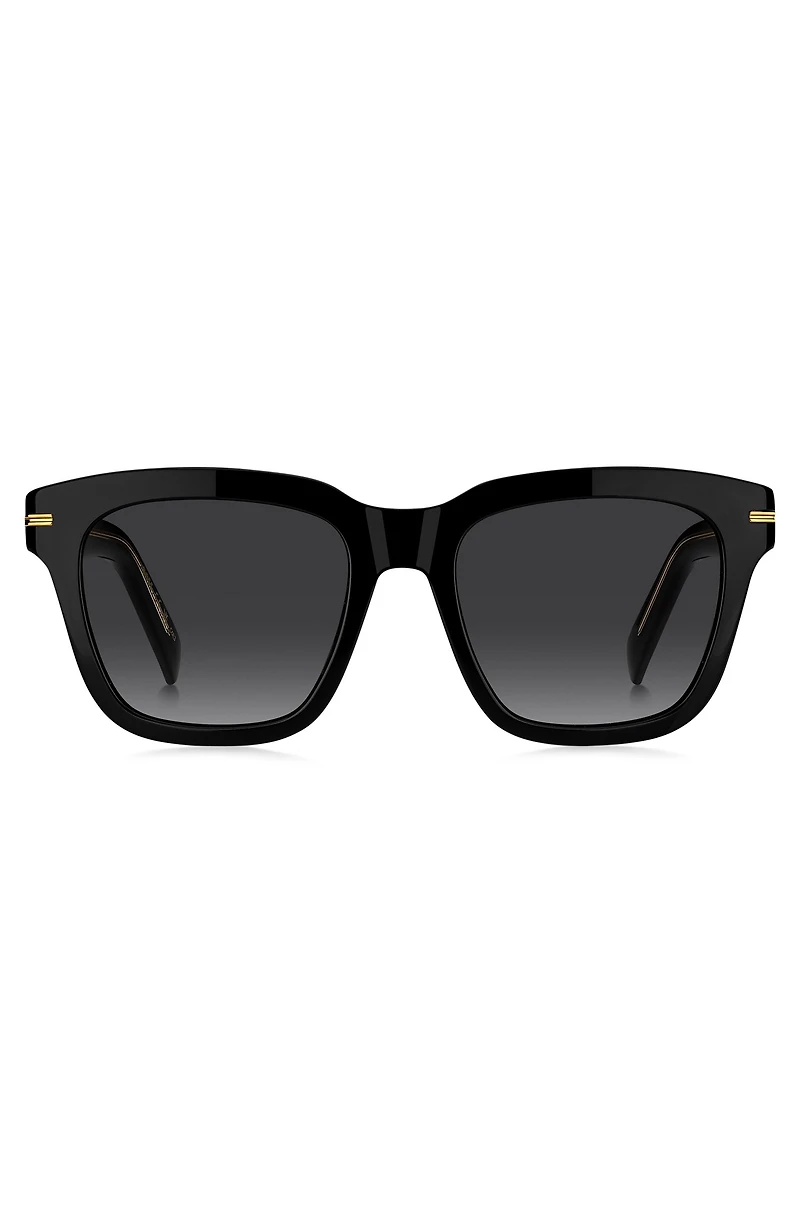 Black-acetate sunglasses with gold-tone details