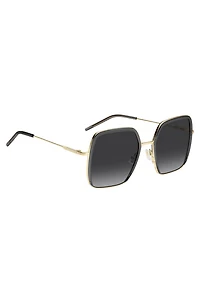 Gray-acetate sunglasses with gold-tone steel
