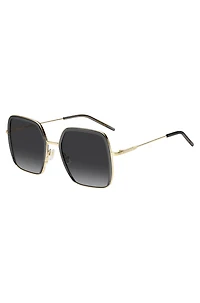 Gray-acetate sunglasses with gold-tone steel