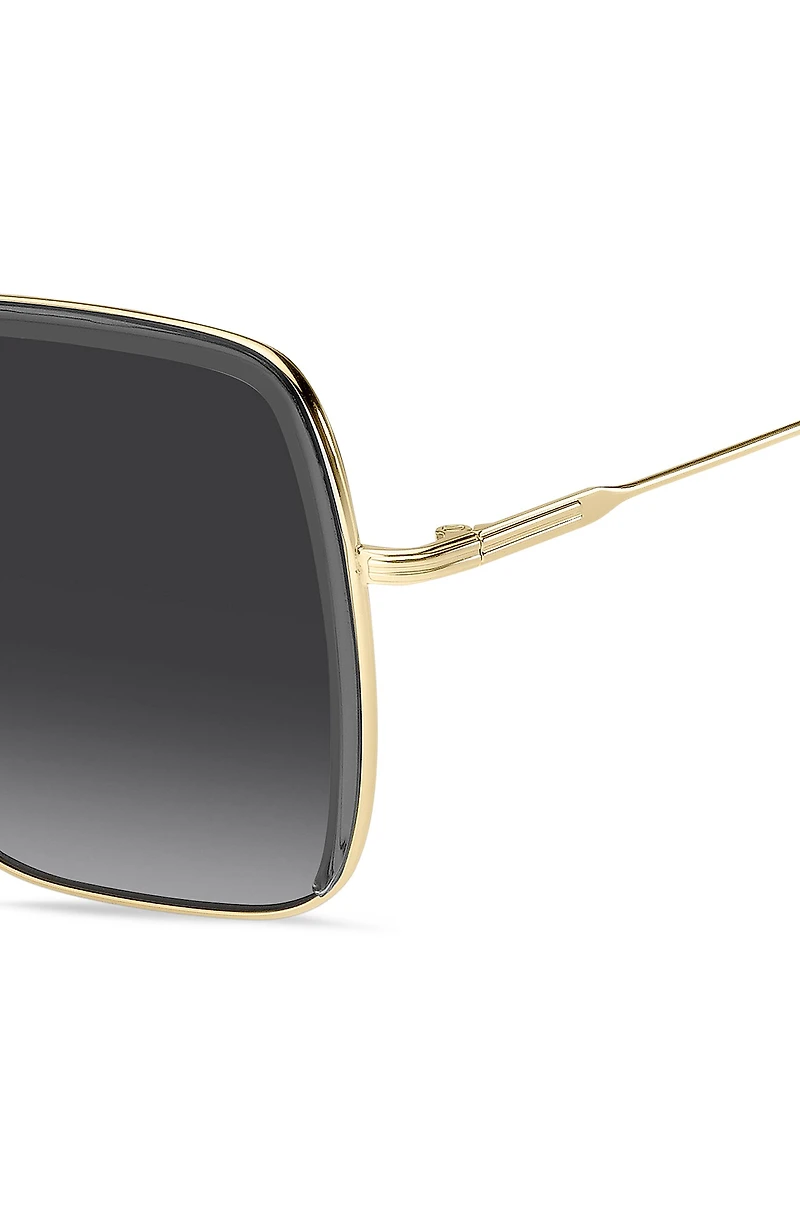 Gray-acetate sunglasses with gold-tone steel