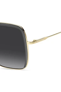 Gray-acetate sunglasses with gold-tone steel