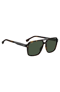 Havana-acetate sunglasses with carbon-fiber temples