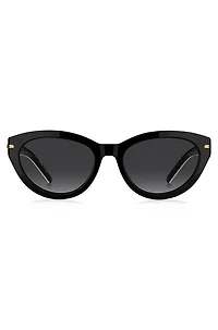 Black-acetate sunglasses with gold-tone trims
