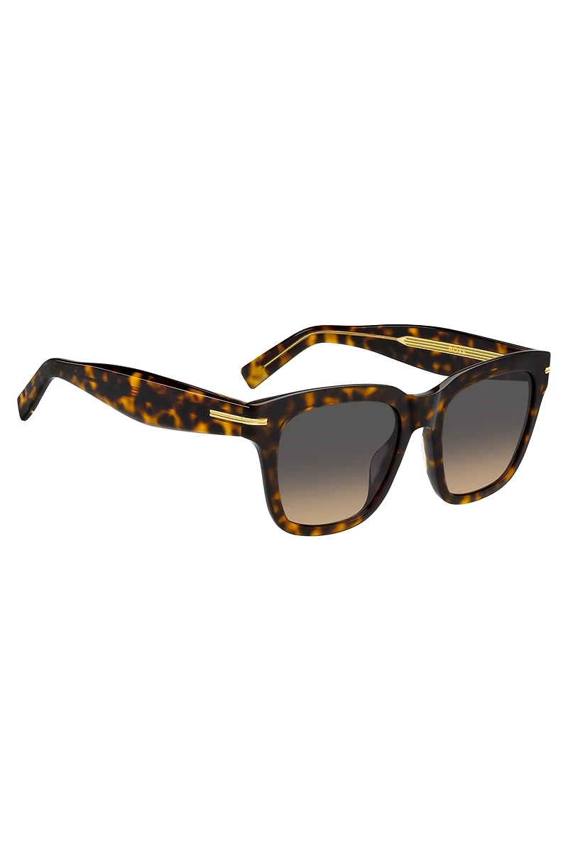 Havana-acetate sunglasses with gold-tone details