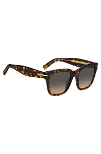 Havana-acetate sunglasses with gold-tone details